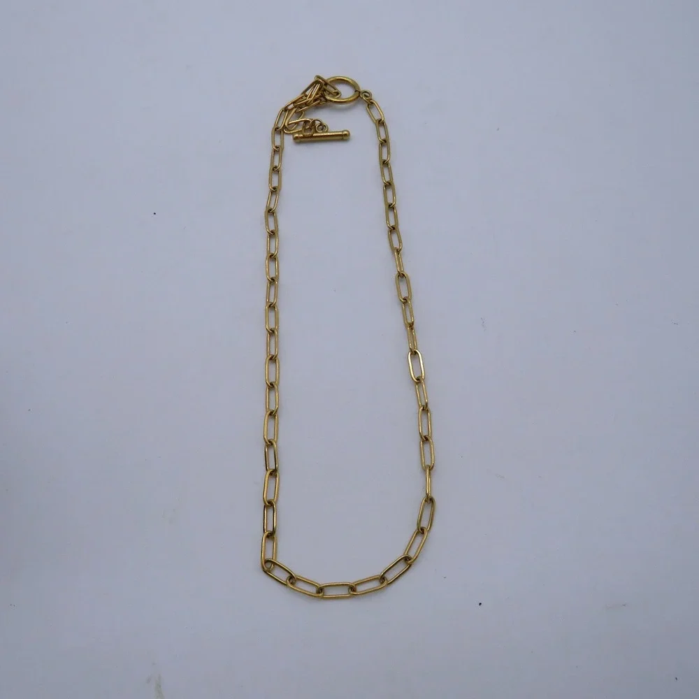 Gold Tone Paperclip Link Chain 128